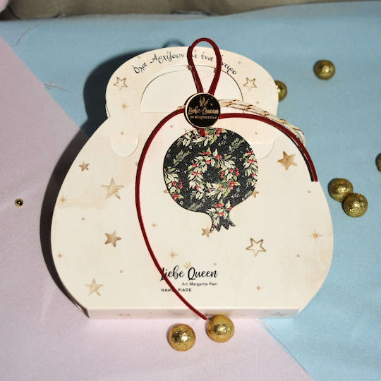 LiebeQueen Handmade Hanging Lucky Charm Pomegranate Black made of Wood 1pcs