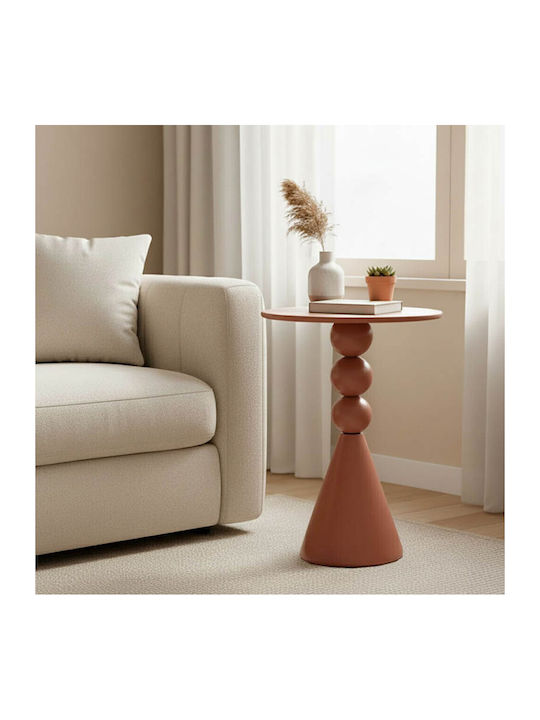 Round Side Table Bilane Metal Terracotta W39xL39xH60cm