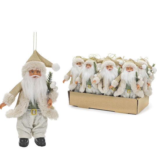 Dekorativer Weihnachtsmann Weiß 18cm