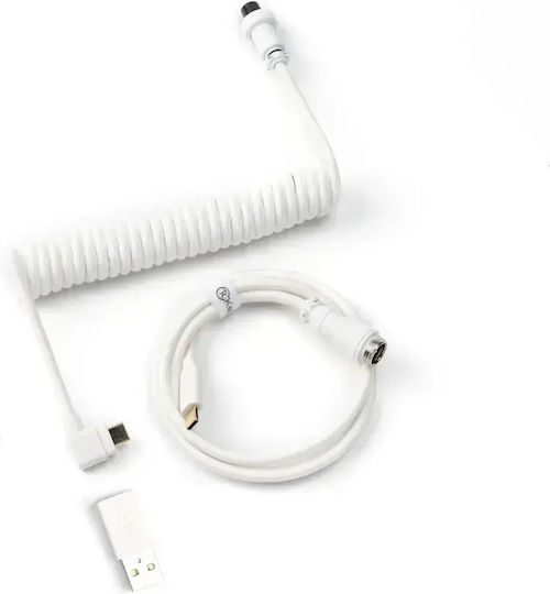 Keychron Spiral USB 2.0 Cablu USB-C bărbătesc - USB-C Alb (Cab-9)