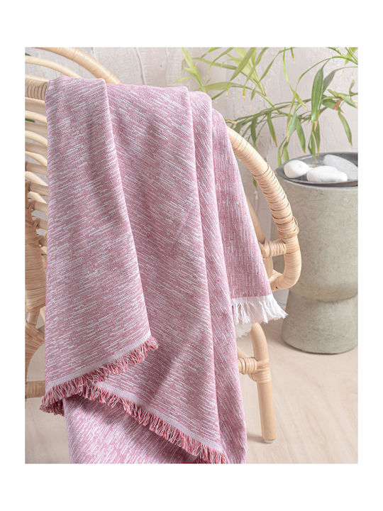 Rythmos Vernier Zweisitzer-Sofa Überwurf Zwei Seiten Jacquard 180x240cm Rosa