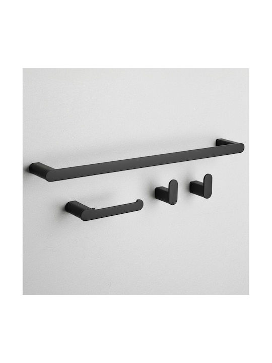 Rea Mati Badezimmerzubehör-Set Metall Schwarz 4...