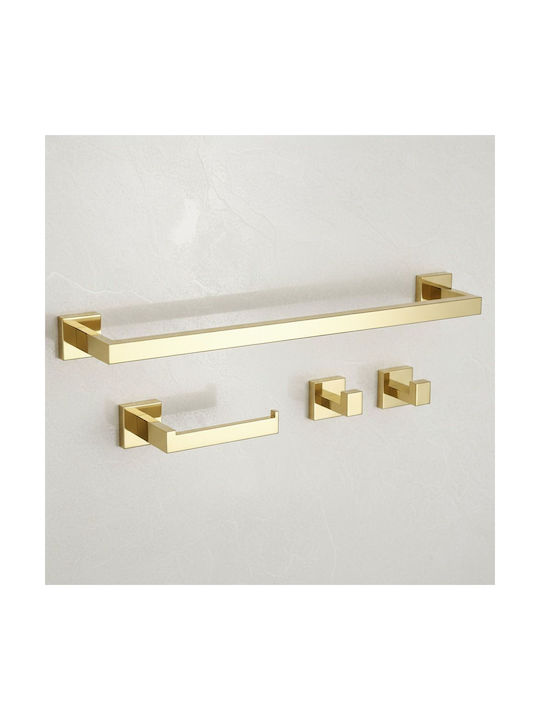 Rea Rio Metal Gold Bathroom Accessory Set 4 Pieces