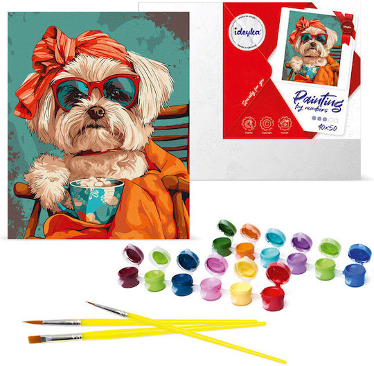 Ideyka Stylish Shih Tzu Σετ Ζωγραφικής 50x40cm