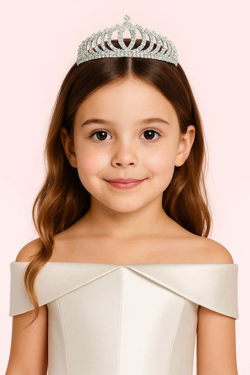 Ersatz Silber Kinder-Teenager Tiara mit Starry Kristallen