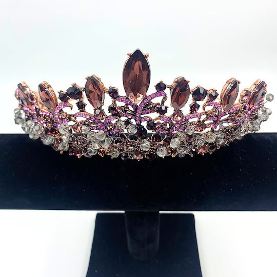 Schöne Brauttiara Kirschenrot Stil Barock Vintage Zephyra