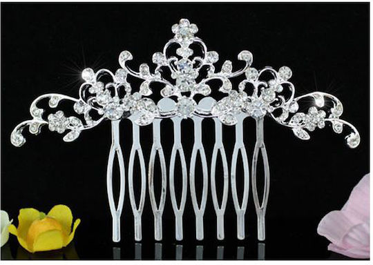 Clemă De Păr De Mireasă Elegantă Argintie Cu Cristale Swarovski Vivienne