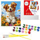 Ideyka Dog In Flowers Painting Set 50x40cm