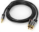 PremiumCord 3.5mm Jack Audio Cable 3.5mm Male - 3.5mm Male Black 1.5m With Gold Plated Terminals