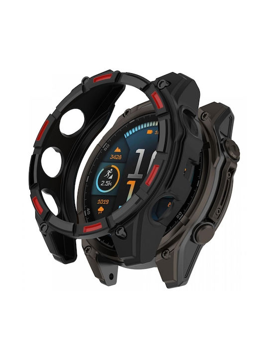 Silikonhülle Black/Red für Garmin Fenix 8 (47 mm)
