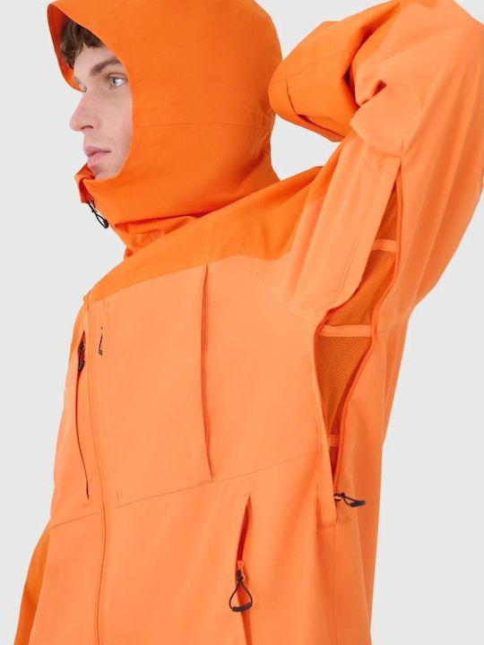 Trekking Winter Jacke Hardshell Wasserdicht und Winddicht Orange