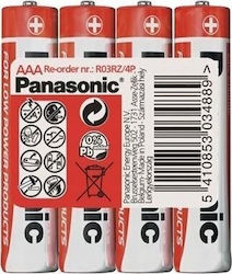 Baterie Reîncărcabilă Panasonic Panasonic Baterii de Zinc Roșu R03rz/4p Aaa 1,5v Pachet de 4 Bucăți
