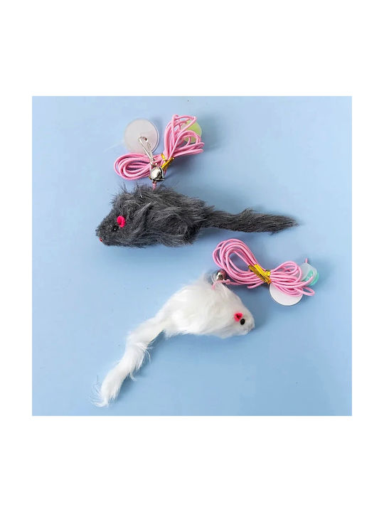 Cat Toy Suction Cup & Elastic Rope 1.8m – Interactive Hanging Bell & Fluffy Toy – Mouse