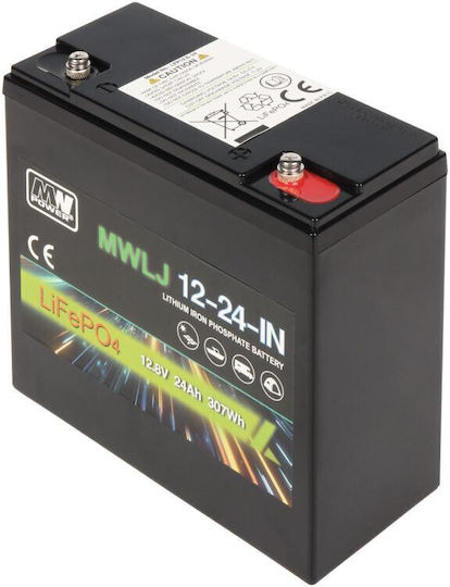 MW Power Μπαταρία UPS με Χωρητικότητα 24Ah και Τάση 12.8V 12.8V/24AH/LIFEPO4-MWLJ 1τμχ