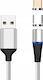 PremiumCord Magnetic USB to micro USB / Type-C 1m Cable Silver