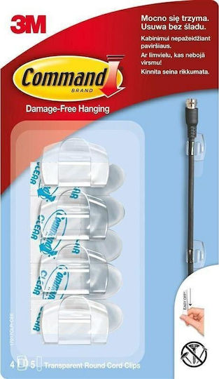 3M-UU007832114 Cable Clips 4pcs Transparent