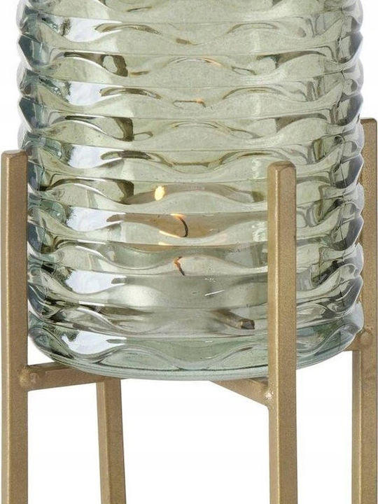 Boltze Candle Holder suitable for Tealights Glass in Green Color 8x8x8cm 1pcs