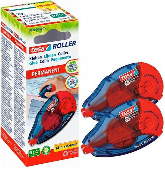 Tesa Κόλλα Roller Ecologo Γενικής Χρήσης 2τμχ Διάφανη