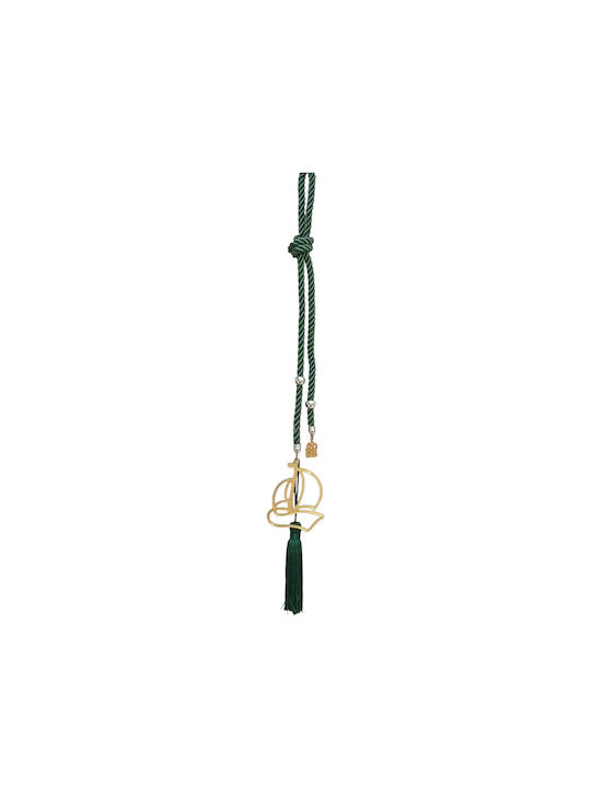 Kalliopi Silver Handmade Hanging Lucky Charm Boat Gold 2026 7x8cm