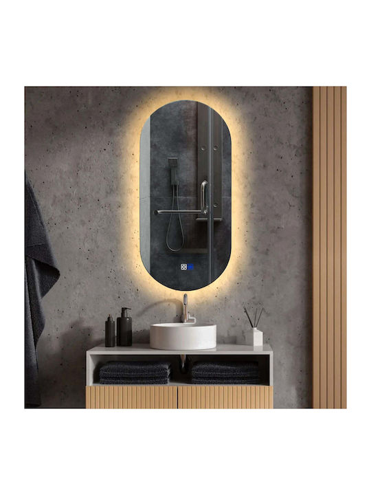 Reyze Ambient Οβάλ Καθρέπτης Μπάνιου Led Αφής 5...