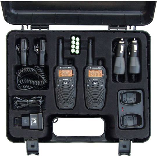 Stabo Freecomm 700 Case Set Walkie Talkie με Μονόχρωμη Οθόνη Σετ 2τμχ