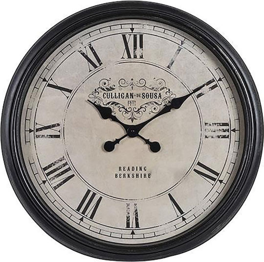 Wall Clock Plastic Antique Brown Beige 58x8x58cm 813-30039 Estheti
