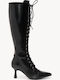 Schwarze Damenstiefel mit Schnürsenkeln Ganze Linie
