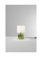 Fan Europe Emerald Glass Table Lamp with Beige Shade and Green Base