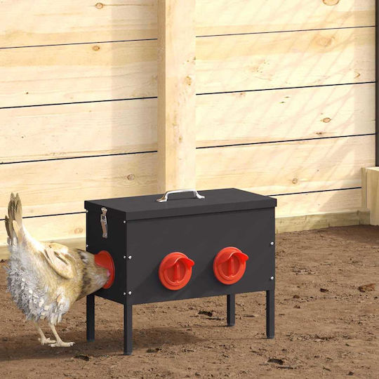 vidaXL Chicken 2 Pcs Feeder with Capacity 15kg 41.5x20.5x33cm.