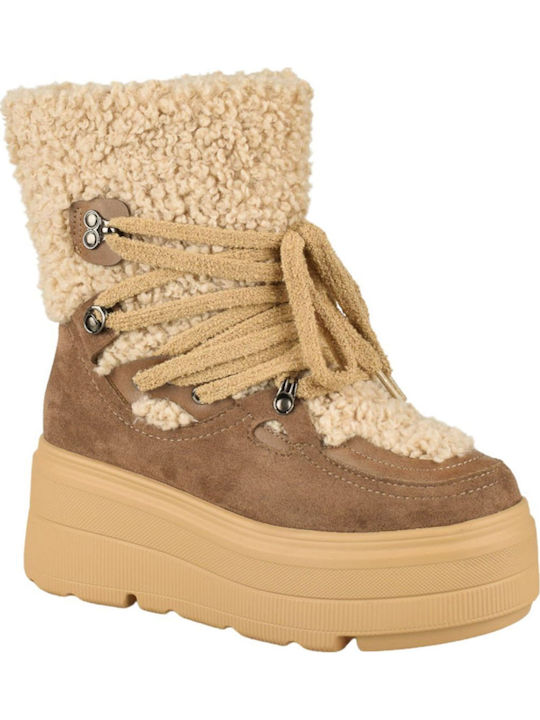 Yfantidis Stiefeletten Damen Beige