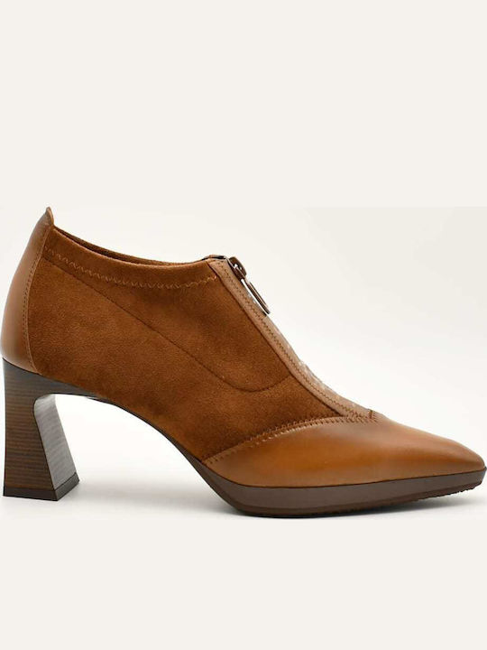 Leather Women's Ankle Boots Brown