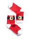 Women's Christmas Fleece Socks Pattern Stripe Red