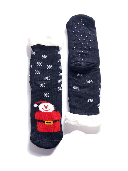 Papuci De Casă Pentru Femei De Crăciun Fleece Moș Crăciun Negru