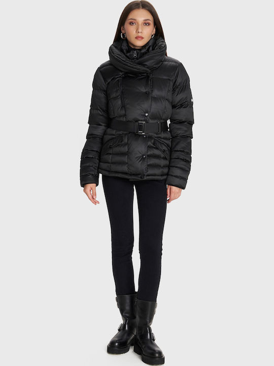 Damen Puffer Jacke für Winter Black