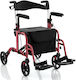 Costway Klappbarer Rollstuhl 103cm JH10013RE Rotes