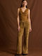 Irina Women's Fabric Trousers Regular Fit Olive
