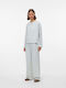 Damen Stoff Hose in Weitem Schnitt Gray
