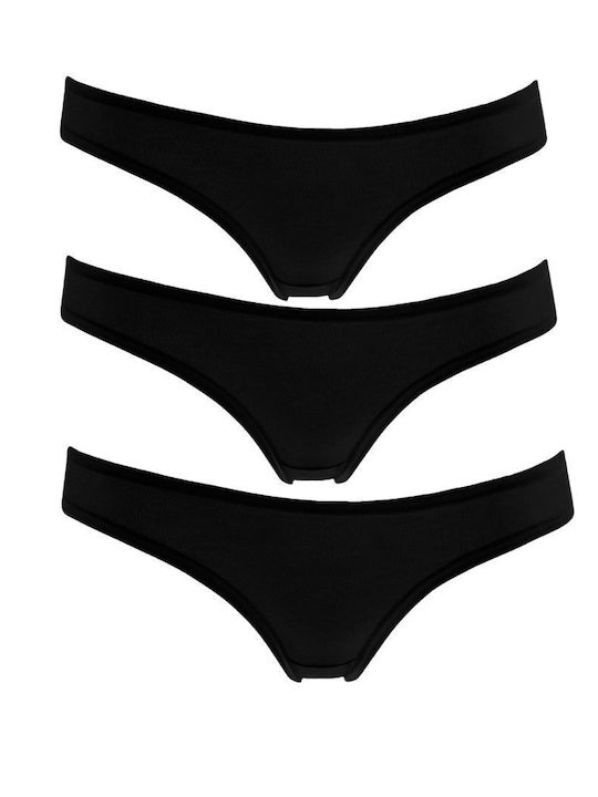 Cotonella Damen Brasilien 3Pack Black
