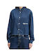 Mânecă lungă Femei Denim Cămașă Blue Denim
