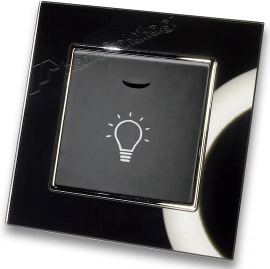 Staircase Push Button H Series Black Led Indicator 220/240v Black Glass Frame Lineme 50-00107-2_50-00121-26