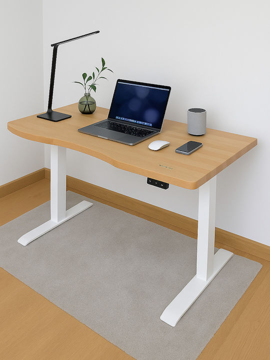 Elektrisch Schreibtisch aus Massivholz Beech, W...