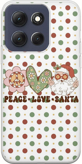 Peace Love Santa Motorola Moto G86 5G Flexible TPU Transparent Silicone Mobile Phone Case