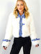 Frauen Pelz White/blue
