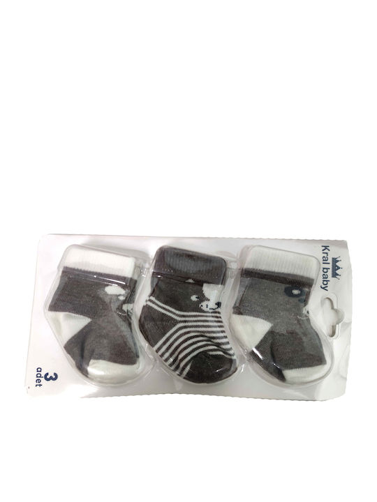 Mon Petit Art Kids' Socks Brown 3 Pairs