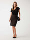 Pencil Midi Skirt Leopard Multicolored