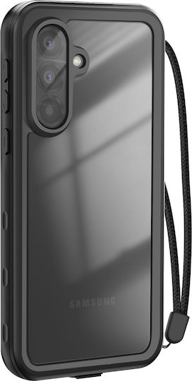 Redpepper Wasserdichte Handyhülle Samsung Galaxy A56 Ip68 Stoßfest Integriertes Lanyard Schwarz