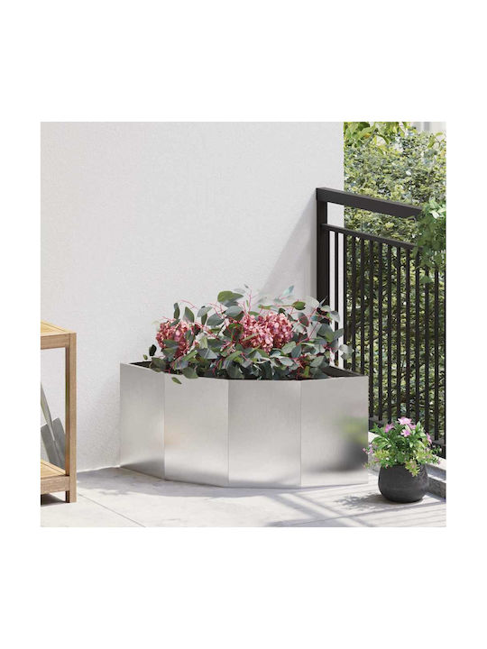 vidaXL Ghiveci Metal Silver 60x60x35cm.