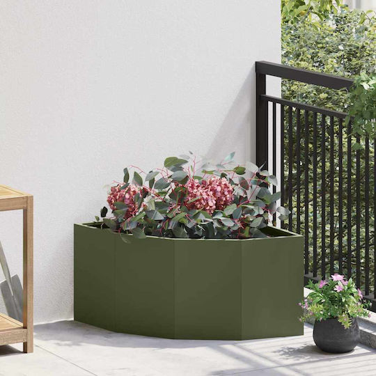 vidaXL Γλάστρα Μεταλλική Λαδί, Πράσινο 60x60x35εκ.