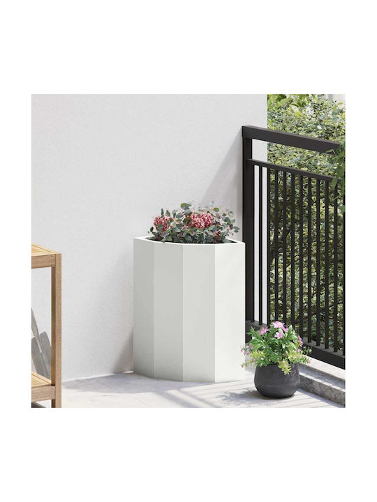 vidaXL Topf Metallisch White 30x30x50cm.