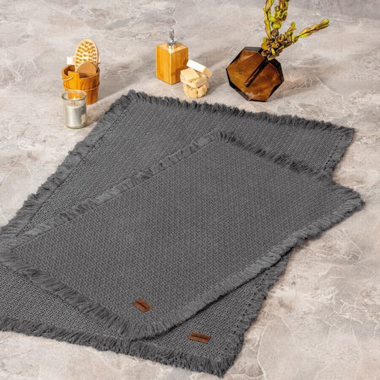 Cottonbox Set Covoare De Baie Din Bumbac 338CTN1307 Antracit 75x125cm 2 Bucăți